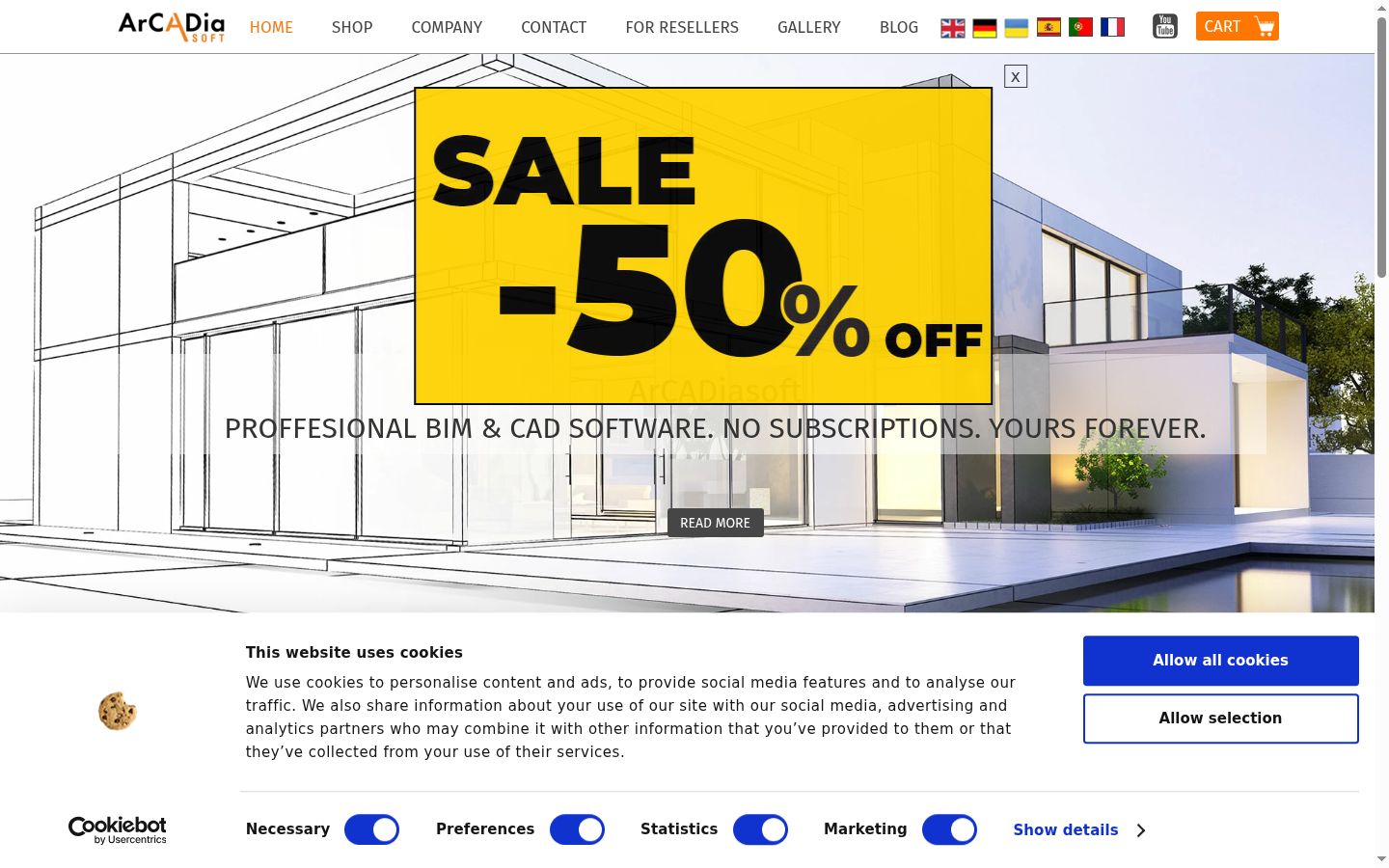 Screenshot del banner di consenso mostrato prima di qualsiasi interazione