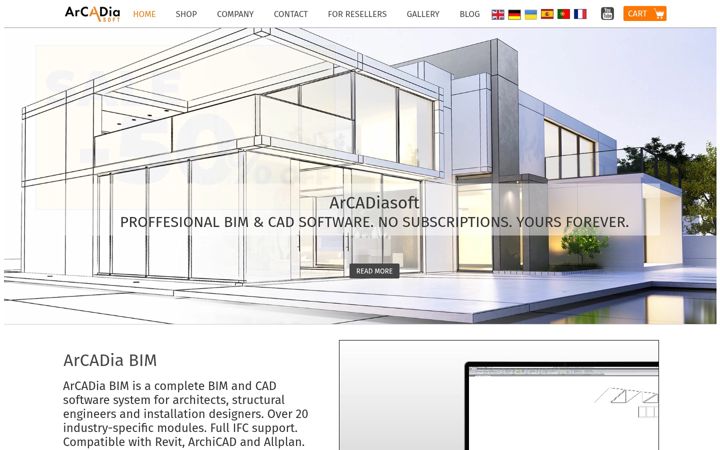 Screenshot of arcadiabimsystem.com