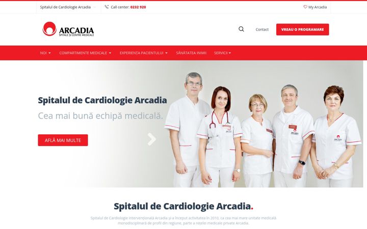 Screenshot of arcadiacardio.ro