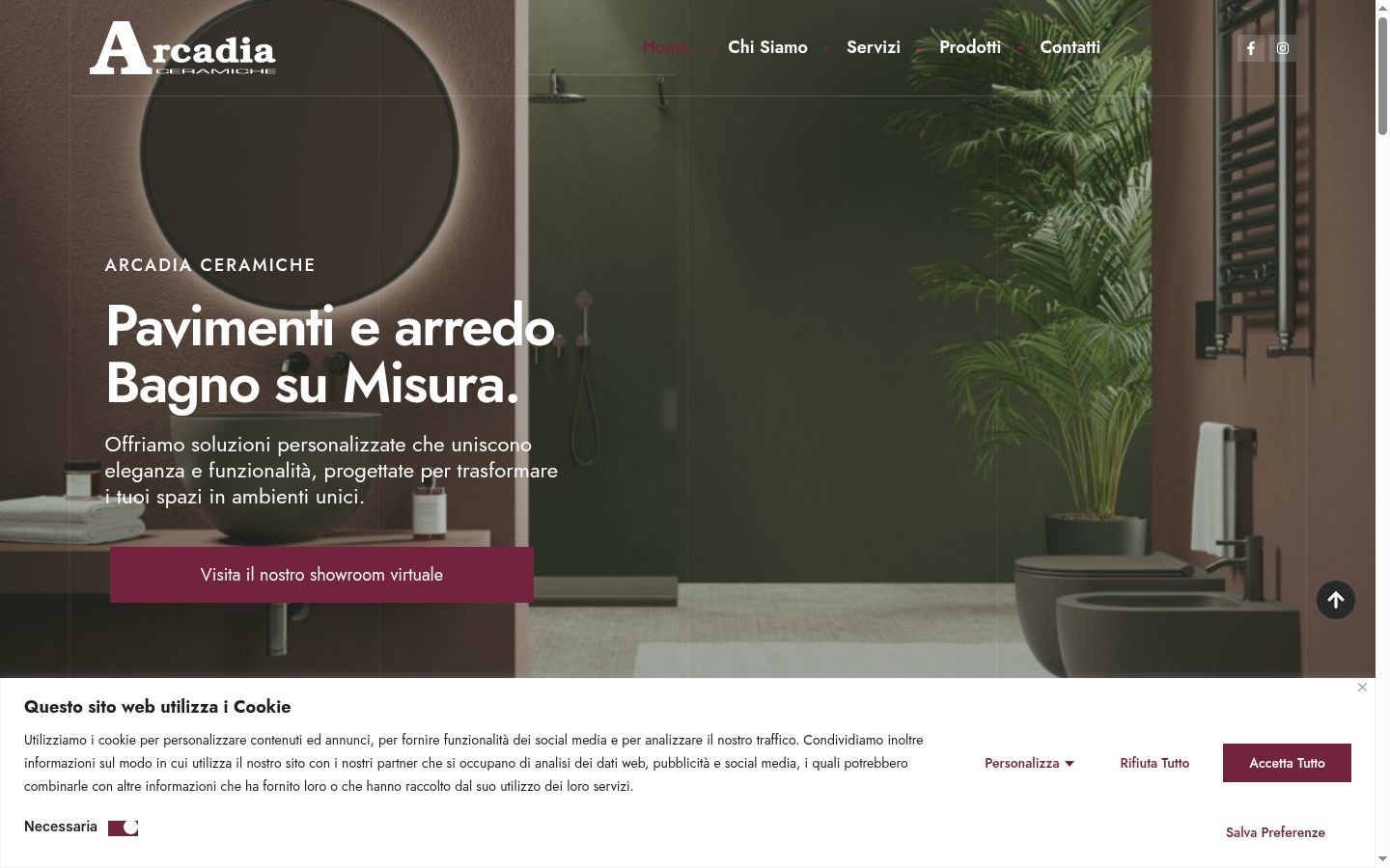Screenshot del banner di consenso mostrato prima di qualsiasi interazione