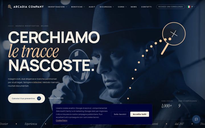 Screenshot of arcadiacompany.it