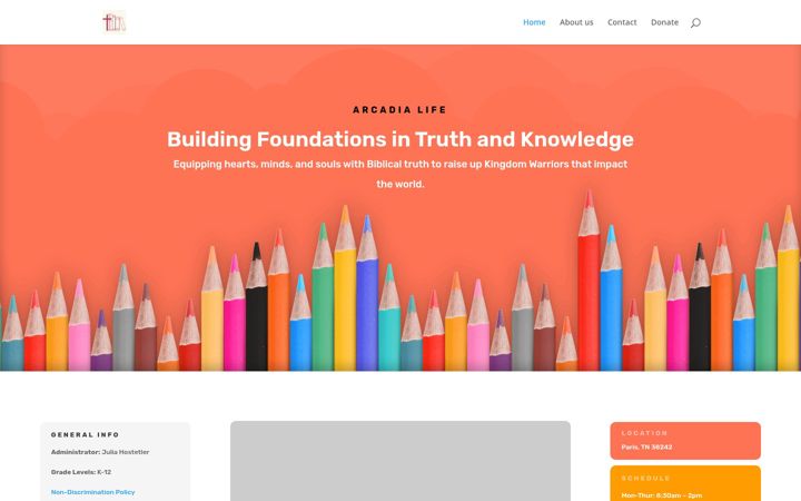 Screenshot of arcadialife.org