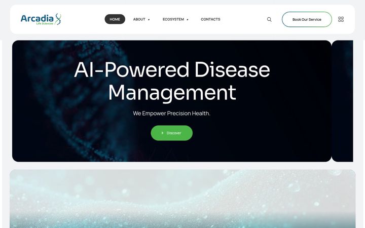 Screenshot ta' arcadialifesciences.com