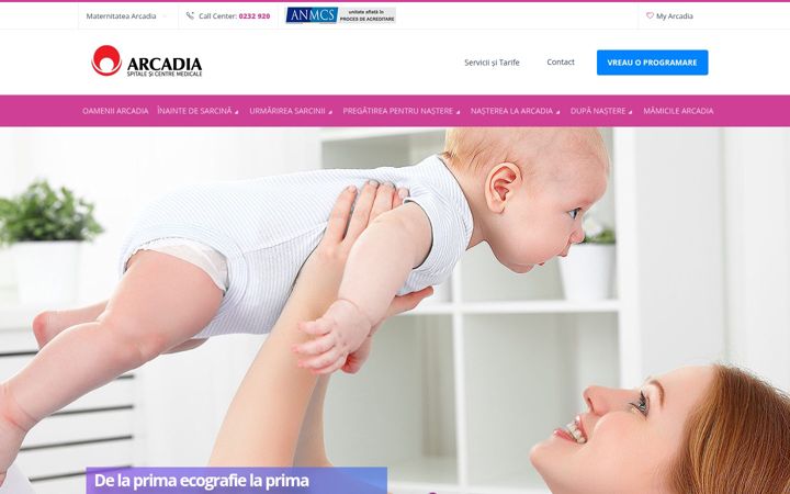 Screenshot of arcadiamami.ro