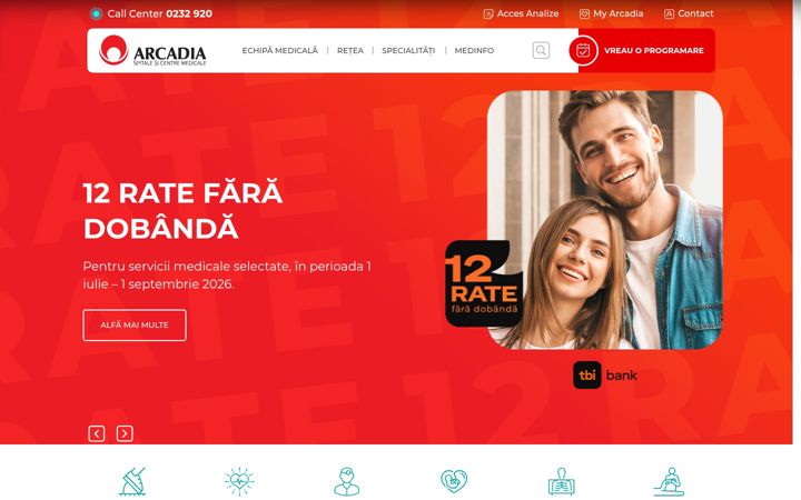 Екранна снимка на arcadiamedical.ro
