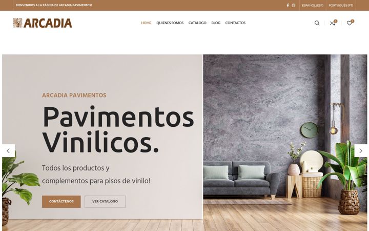 Kuvakaappaus sivustosta arcadiapavimentos.com