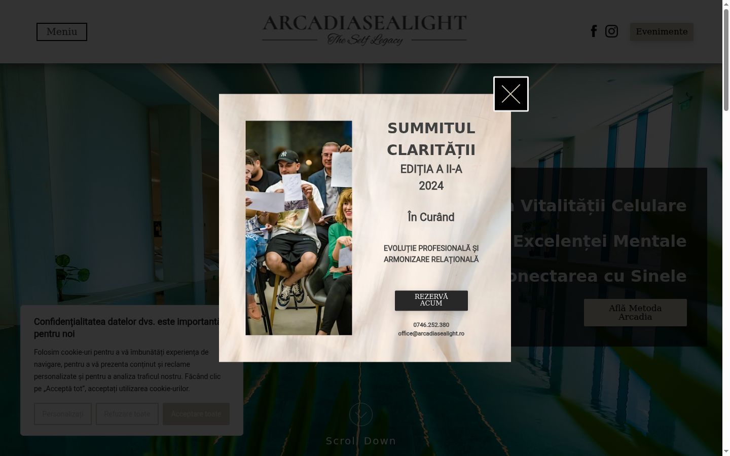 Captură de ecran a bannerului de consimțământ afișat înainte de orice interacțiune