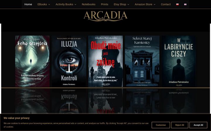 Kuvakaappaus sivustosta arcadiasilence.com