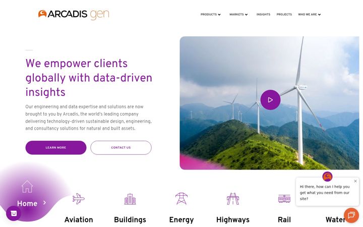Kuvakaappaus sivustosta arcadisgen.com