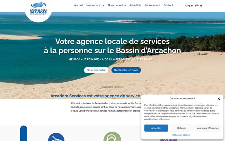 Screenshot of arcadomservices.fr