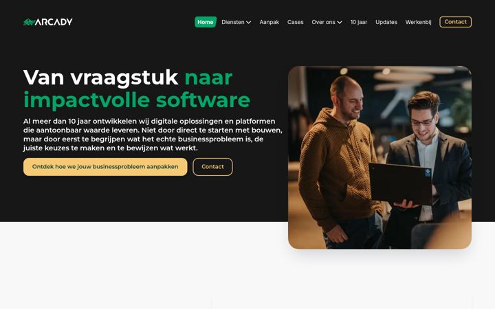 Screenshot of arcady.nl