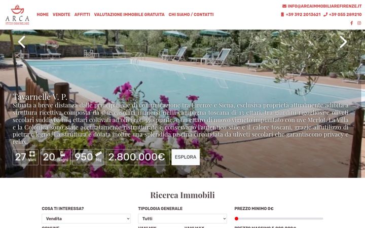 Screenshot of arcaimmobiliarefirenze.it