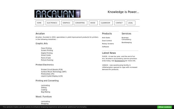 Screenshot of arcalian.com