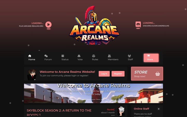 Screenshot of arcane-realms.org