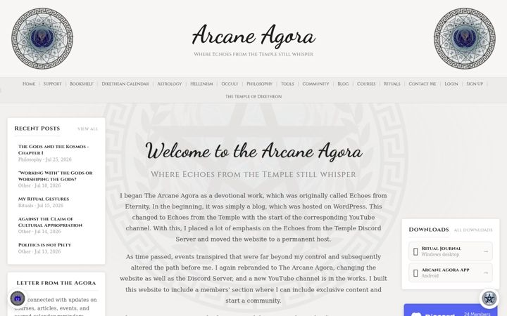 Screenshot of arcaneagora.com
