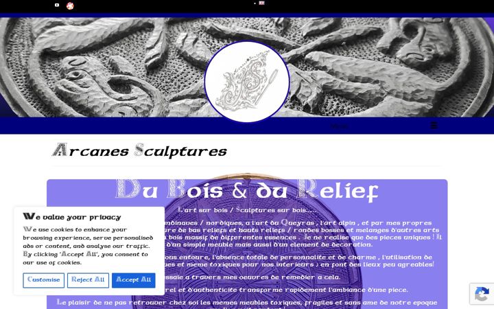 Screenshot του arcanes-sculptures.com