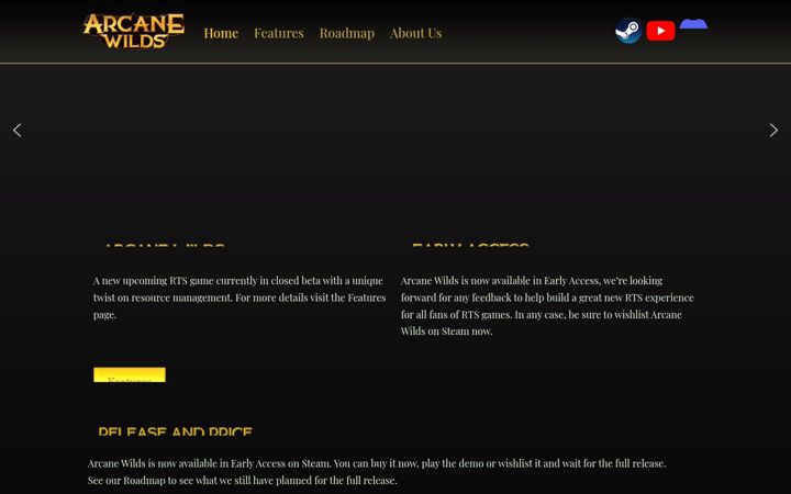 Screenshot of arcanewilds.com