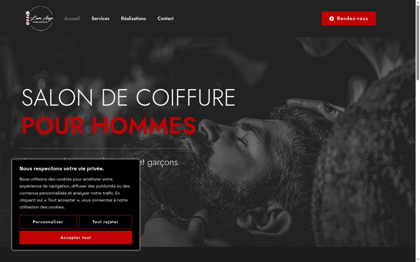 Captura de pantalla del banner de consentimiento mostrado antes de cualquier interacción