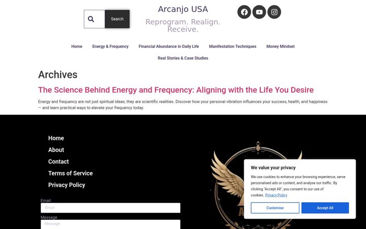 Zrzut ekranu arcanjousa.com