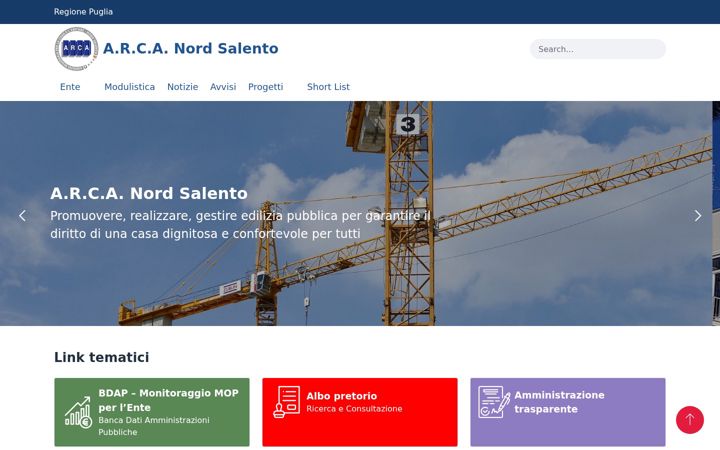 Screenshot of arcanordsalento.it