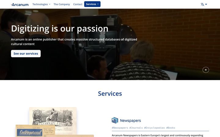 Screenshot of arcanum.com
