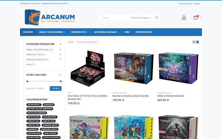 Screenshot of arcanum24.pl