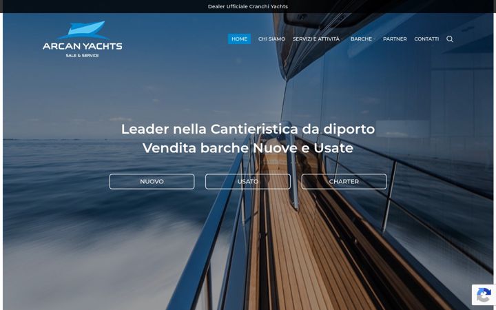 Zrzut ekranu arcanyachts.com
