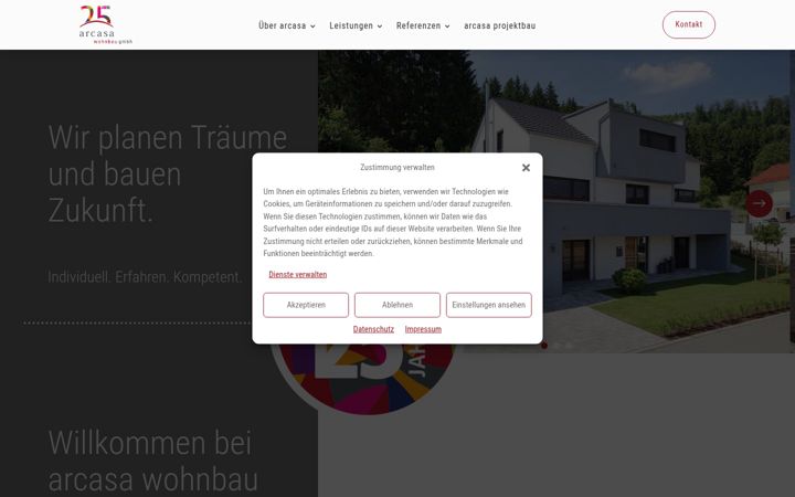 Screenshot of arcasa-wohnbau.de