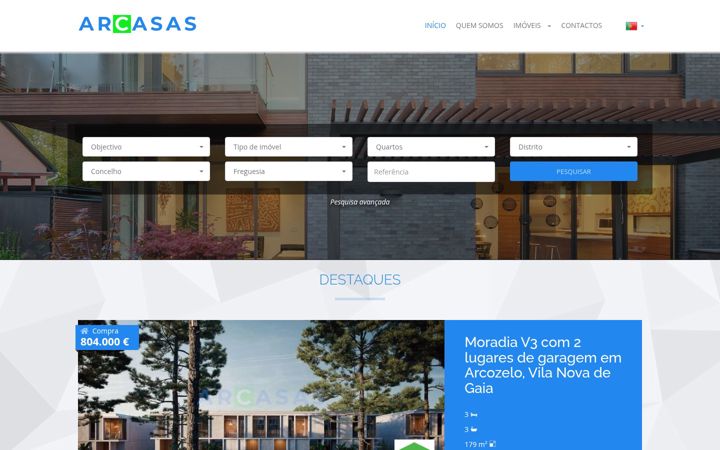 Screenshot of arcasas.pt