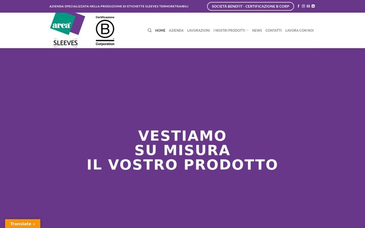 Screenshot of arcasleeves.com