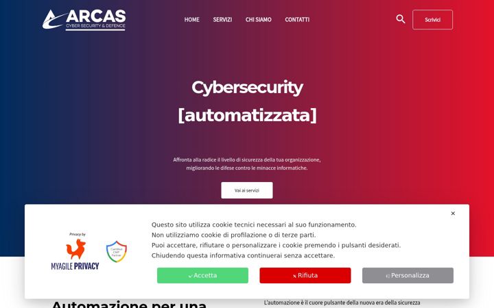 Screenshot του arcassecurity.it