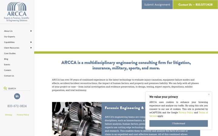 Screenshot of arcca.com