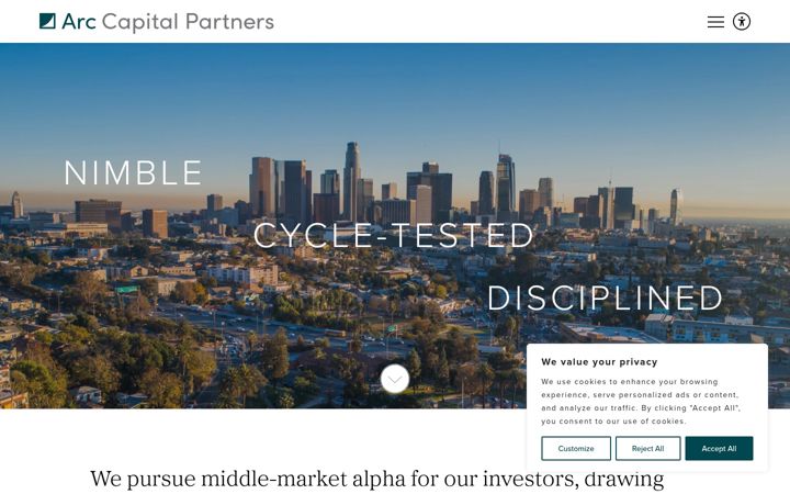 Zrzut ekranu arccapitalpartners.com