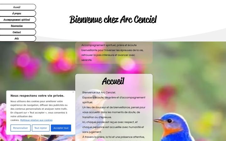 Screenshot of arccenciel.fr