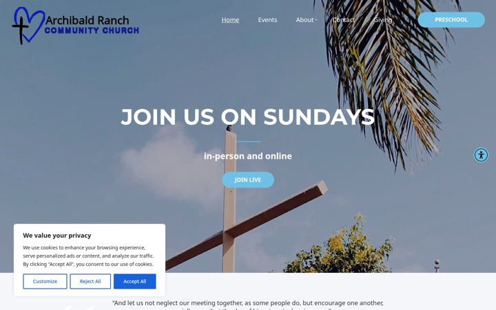 Screenshot of arccfamily.com