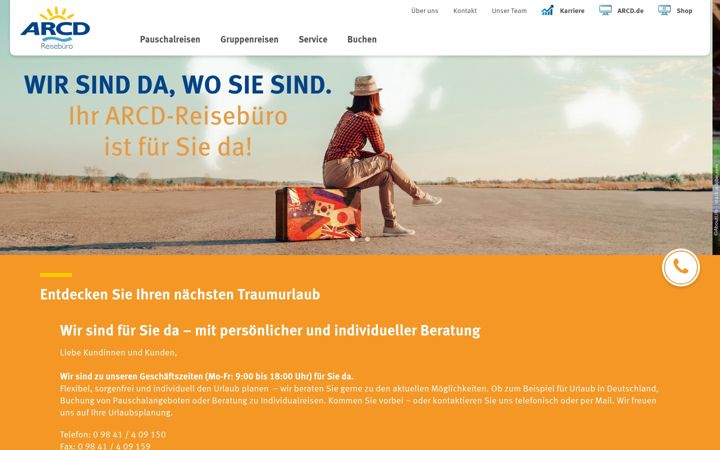 Ekrano kopija arcd-reisen.de