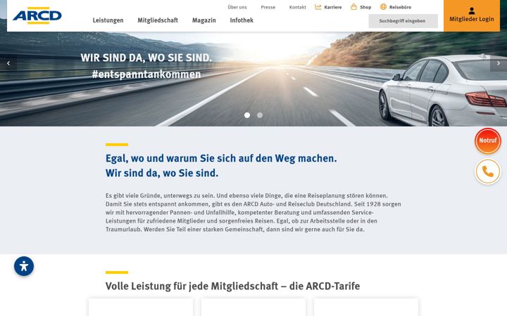 Screenshot of arcd.de
