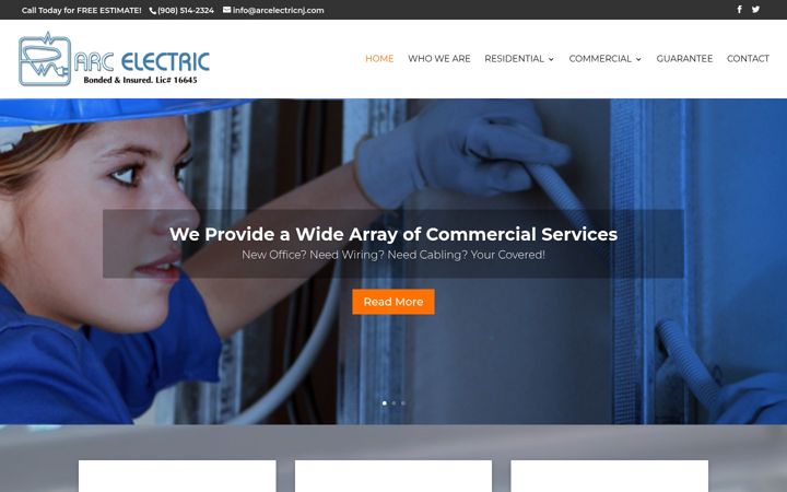 Screenshot of arcelectricnj.com