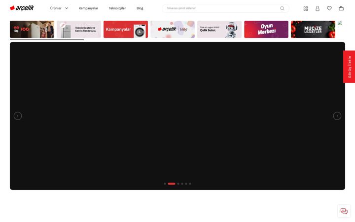 Screenshot von arcelik.com.tr