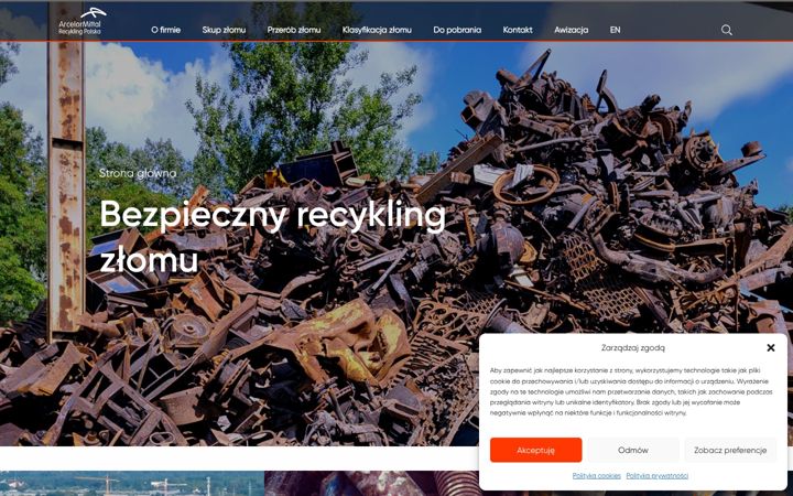 Screenshot του arcelormittal-recyklingpolska.pl