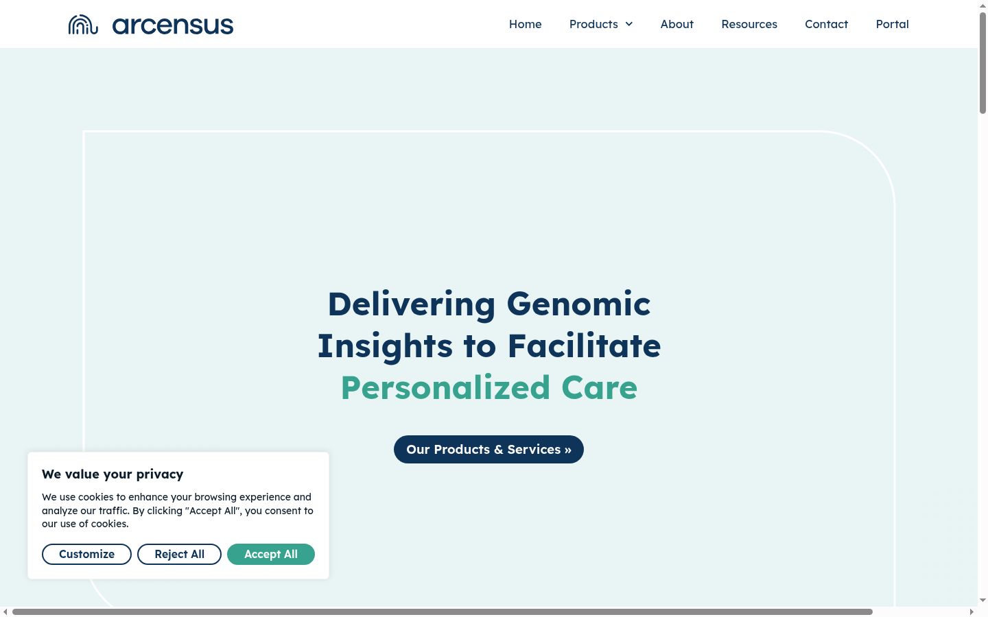 Screenshot of the consent banner shown before any interaction