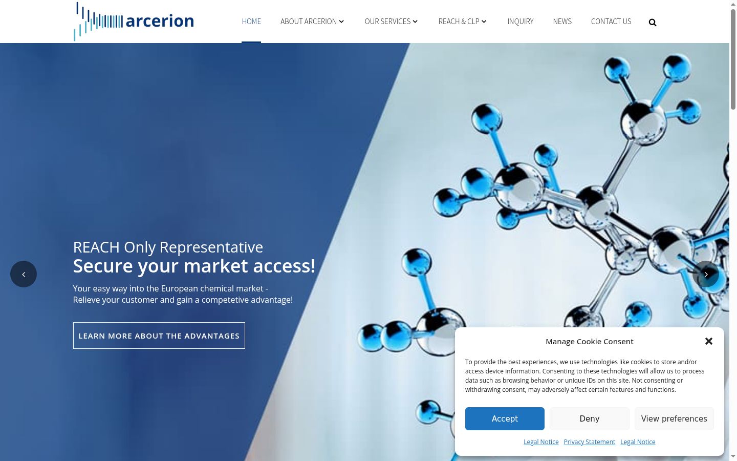 Screenshot of the consent banner shown before any interaction