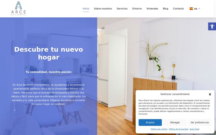 Screenshot of arceserviciosinmobiliarios.com