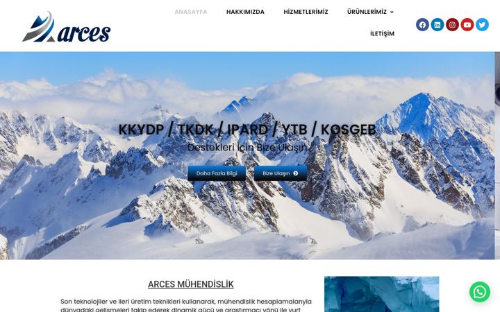 Screenshot of arcesmuhendislik.com