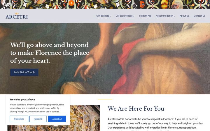 Screenshot of arcetri.it