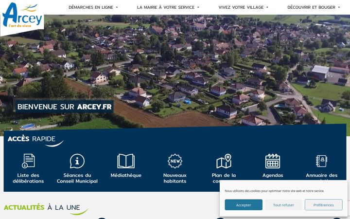 Screenshot of arcey.fr