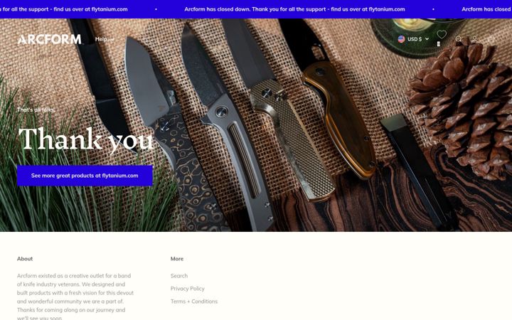 Screenshot of arcform.com