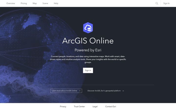 Skärmbild av arcgisonline.com