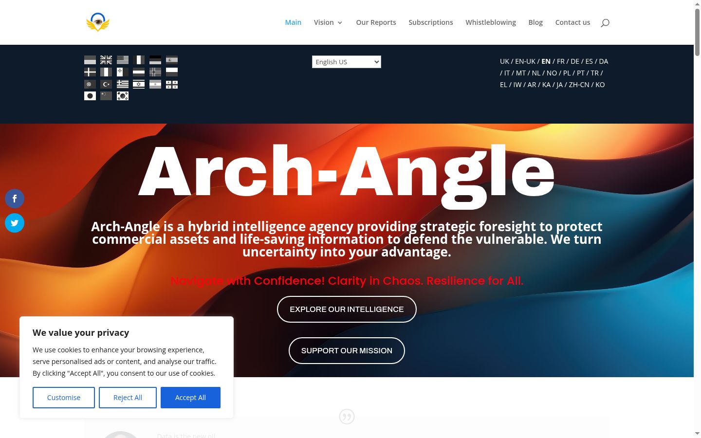 Screenshot del banner di consenso mostrato prima di qualsiasi interazione