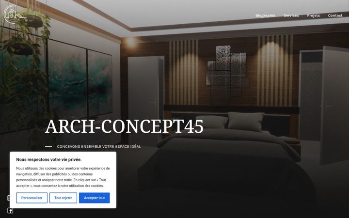 Kuvakaappaus sivustosta arch-concept45.fr